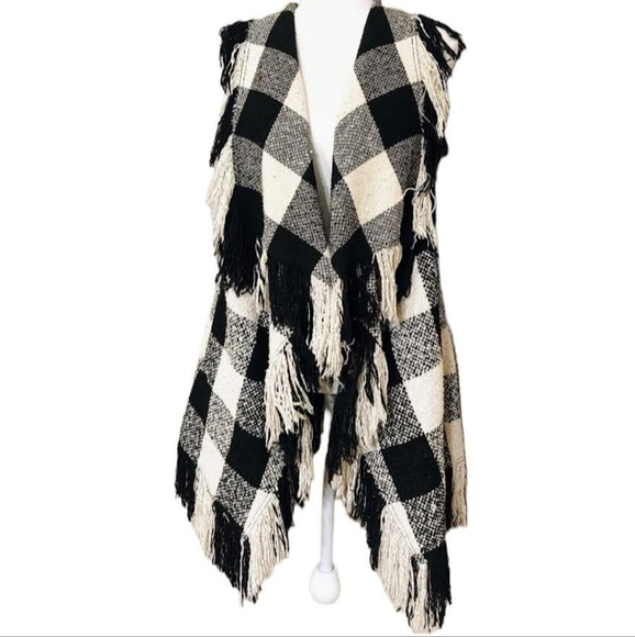 Chelsea & Theodore Sweaters - Fringe Vest With Pockets Size Medium